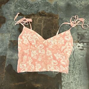 Pink & White Crop Top